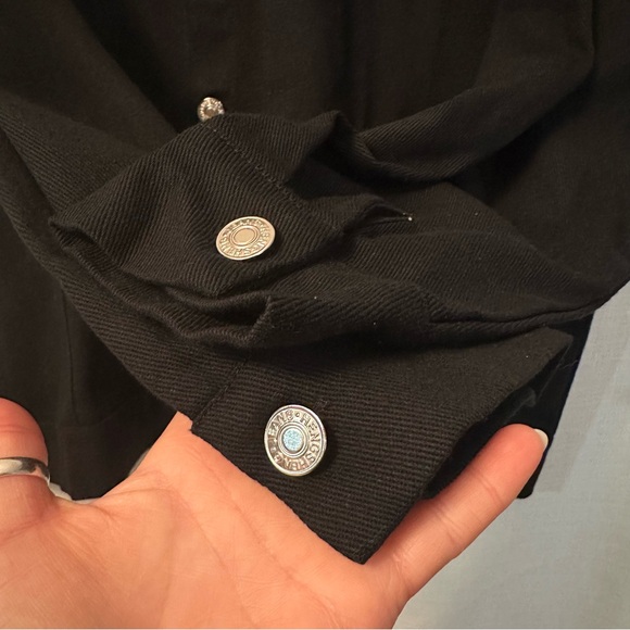 🆕 Chicyea Boxy Black Lightweight Denim Jacket Size Large - Picture 6 of 15